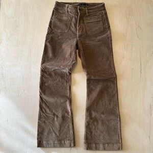 PrAna Tan Corduroy Flare Cut Pants
